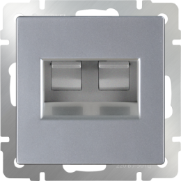 WL06-RJ45+RJ45 Розетка двойная Ethernet RJ-45  (серебряный) Antik Werkel a033760