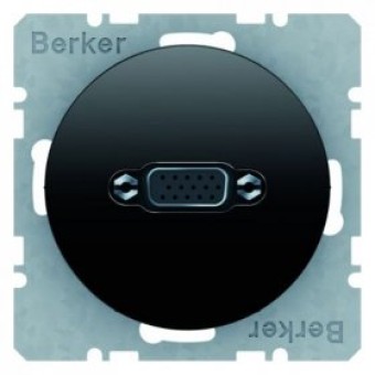 3315412045 Розетка VGA с винтовыми подъемными клеммами, черная, с блеском R.1/R.3 Berker