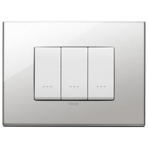 22653.81 Рамка Eikon EXE Никель 3-модульная Vimar