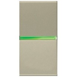 N2104.5 CV Механизм 1-клавишной кнопки с клавишей с контрольной подсветкой, 1-модульный, серия Zenit, цвет шампань, ABB