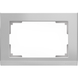 WL04-Frame-01-DBL Рамка для двойной розетки (серебряный) Stark Werkel a040286