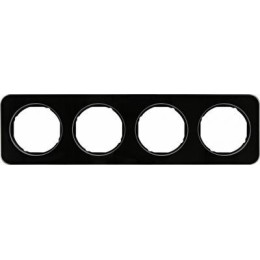 10142116 Рамка R.1 Черный, стекло 4-постовая Berker