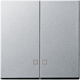 063126 Накладка двухклавишная с контрольными окнами Алюминий Gira