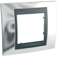 MGU66.002.210 Рамка Unica Top Хром / Графит 1-постовая Schneider Electric MGU66.002.210 Рамка Unica Top Хром / Графит 1-постовая Schneider Electric