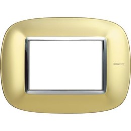 HB4803OSN Рамка Axolute Овал Золото матовое 3 модуля Bticino