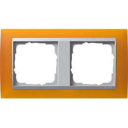021269 Рамка Event Янтарный / Алюминий 2-постовая Gira