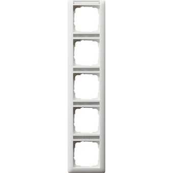 111527 Рамка Standard 55 Белый матовый с полем для надписи 5-постовая вертикальная Gira