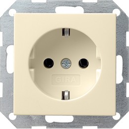 046601 Розетка с заземляющими контактами без "лапок" для крепления Кремовый Gira