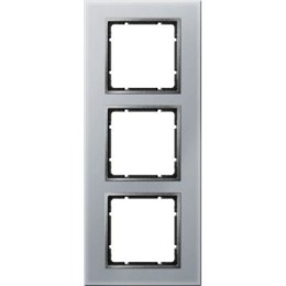 10136414 Рамка B.7 Алюминий, стекло 3-постовая вертикальная Berker