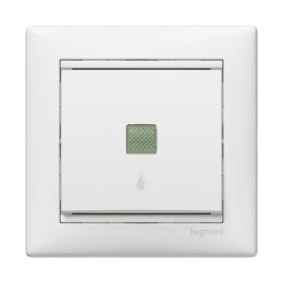 774413 Valena Выключатель кнопочный 1-клавишный с подсветкой и с симовлом "лампа" Legrand