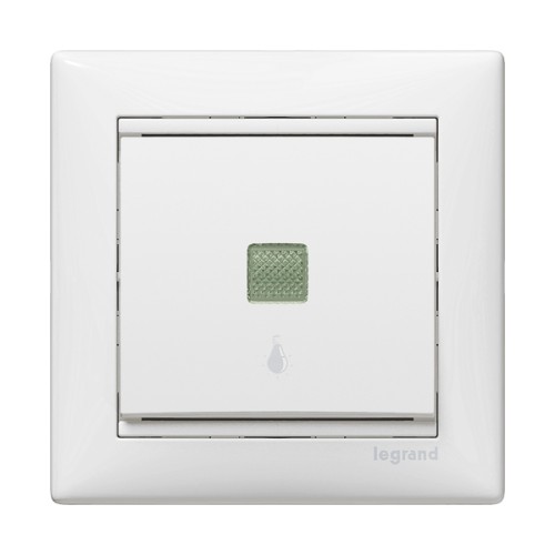 774413 Valena Выключатель кнопочный 1-клавишный с подсветкой и с симовлом "лампа" Legrand