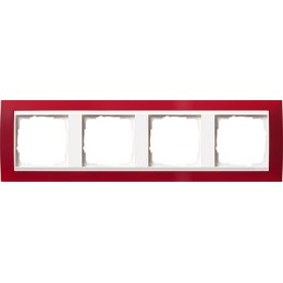 0214398 Рамка Event Красный / Белый 4-постовая Gira