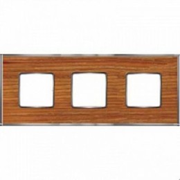 FD01313CCB Рамка Vintage Wood Cherry / Хром 3-постовая Fede