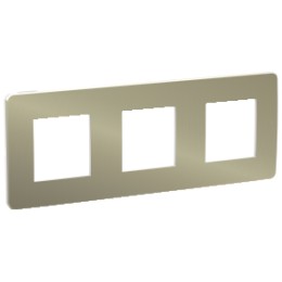 NU280650 Рамка Unica Studio Metal Бронза / Белый 3-постовая Schneider Electric