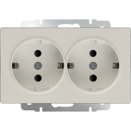 WL03-SKG-02-IP20 Розетка двойная с заземлением (слоновая кость) Antik Werkel a033472