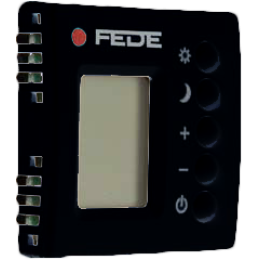 FD18004-M Терморегулятор цифровой с LCD монитором, цвет Черный FEDE