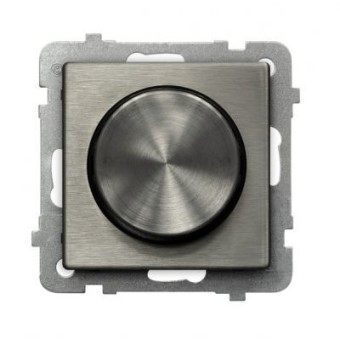 Ospel Sonata Сталь Светорегулятор поворотно-нажимной для нагрузки лампами накаливания и галогенными LP-8RM/m/37