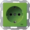 045502 Розетка с заземляющими контактами для SV (обеспечение безопасности) Зеленый Gira