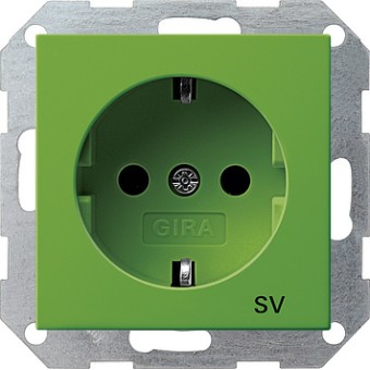 045502 Розетка с заземляющими контактами для SV (обеспечение безопасности) Зеленый Gira
