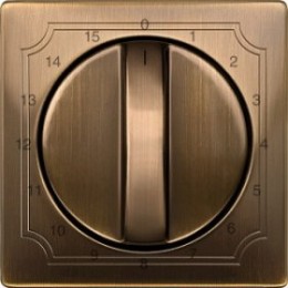 MTN538343 Центр. плата таймера 15 мин, антич. латунь Merten