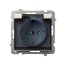 Ospel Sonata Бежевый Розетка 1-ая с/з IP44 с крышкой Schuko со шторками, без рамки GPH-1RSP/m/27/d Ospel Sonata Бежевый Розетка 1-ая с/з IP44 с крышкой Schuko со шторками, без рамки GPH-1RSP/m/27/d