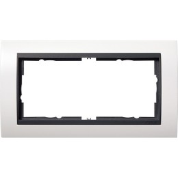 1002808 Рамка без перегородки Event Белый глянцевый / Черный 2-постовая Gira