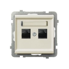 Ospel Sonata Бежевый Розетка компьютерная 2-я, категория 5e, RJ-45, без рамки GPK-2R/K/m/27 Ospel Sonata Бежевый Розетка компьютерная 2-я, категория 5e, RJ-45, без рамки GPK-2R/K/m/27