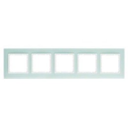 10156909 Рамка B.7 Полярная белизна, стекло 5-постовая вертикальная Berker