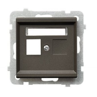 Ospel Sonata Шоколадный металлик Накладка компьютерной розетки 1-й, без рамки GPK-1R/p/40