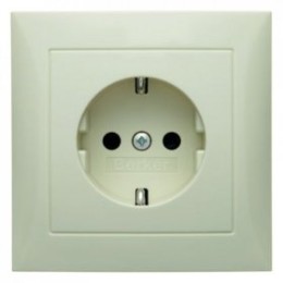 47228982 Штепсельная розетка SCHUKO с крышкой цвет: белый, с блеском S.1 Berker