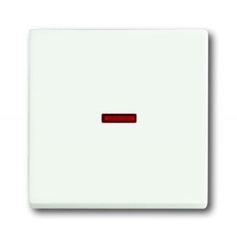 1751-0-3033 (1789-884), Клавиша для механизма 1-клавишного выключателя/переключателя/кнопки с красной линзой, цвет белый бархат, ABB