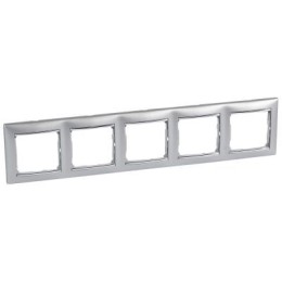 770355 Рамка Valena Алюминий / Серебряный штрих 5-постовая Legrand
