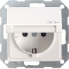 045427 Розетка с заземляющими контактами и крышкой белый матовый Белый Gira