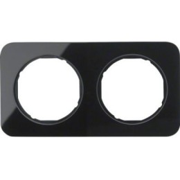 10122116 Рамка R.1 Черный, стекло 2-постовая Berker