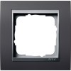 021181 Рамка Event Черный / Алюминий 1-постовая Gira