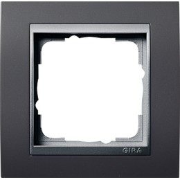 021181 Рамка Event Черный / Алюминий 1-постовая Gira