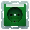 47501903 Штепсельная розетка SCHUKO с полем для надписей цвет: зеленый, матовый S.1/B.1/B.3/B.7 Glas Berker