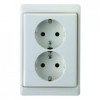 47530069 Двойная штепсельная розетка SCHUKO с рамкой цвет: полярная белизна, с блеском Arsys Berker