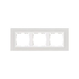 82637-30 Рамка декоративная, 3 поста, Simon 82 Nature, Стекло, белый-белый