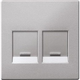 MTN4562-0460 Центр.плата для мод.штеп.раз-в,2 поста с шт.алюминий Merten