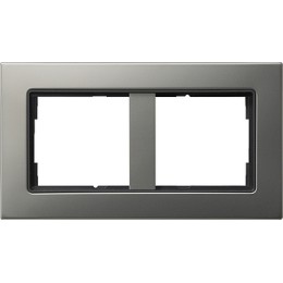 1002205 Рамка без перегородки E22 Сталь 2-постовая, заподлицо Gira