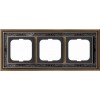 1723-843-500 Рамка Dynasty Латунь античная черная роспись 3-постовая ABB
