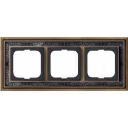 1723-843-500 Рамка Dynasty Латунь античная черная роспись 3-постовая ABB
