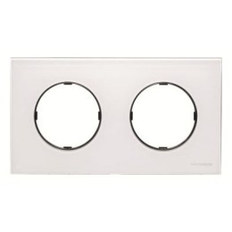 8672 CB Рамка Skymoon Белое стекло 2-постовая ABB