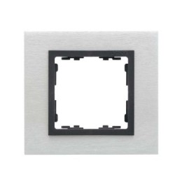 82817-31 Рамка декоративная, 1 пост, Simon 82 Nature, Металл, матовая сталь-графит