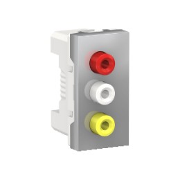 NU343130 Розетка 3 RCA, 2 модуля, Алюминий Schneider Electric