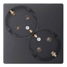 2450459-038 Розетка 2х2К+З Schuko без штор, графит Simon 24 2450459-038 Розетка 2х2К+З Schuko без штор, графит Simon 24