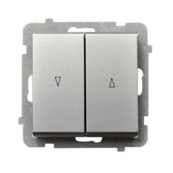 Ospel Sonata Серебро матовое Выключатель жалюзийный, без рамки LP-7R/m/38