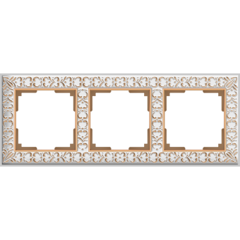 W0031523 Рамка на 3 поста (белое золото) Antik Werkel a050932 a050932