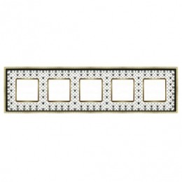 FD01344NEOB Рамка Vintage Porcelain Black LYS / Золото 4-постовая Fede